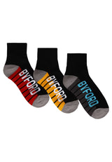 (3 Pcs) Byford Cotton Spandex Half Terry Ankle Sport Socks- BSF1034T