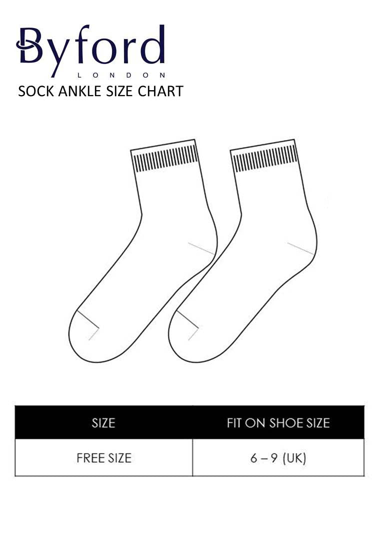 (3 Pcs) Byford Cotton Spandex Half Terry Ankle Sport Socks- BSF1034T
