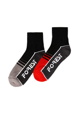 (2 Pcs) Forest Cotton Spandex Half Terry Ankle Sport Socks- FSF0070T