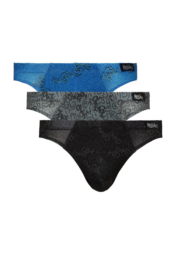 (3 Pcs) Mossimo Mens Microfibre Spandex Mini Brief Underwear Assorted Colours - MUB1042M