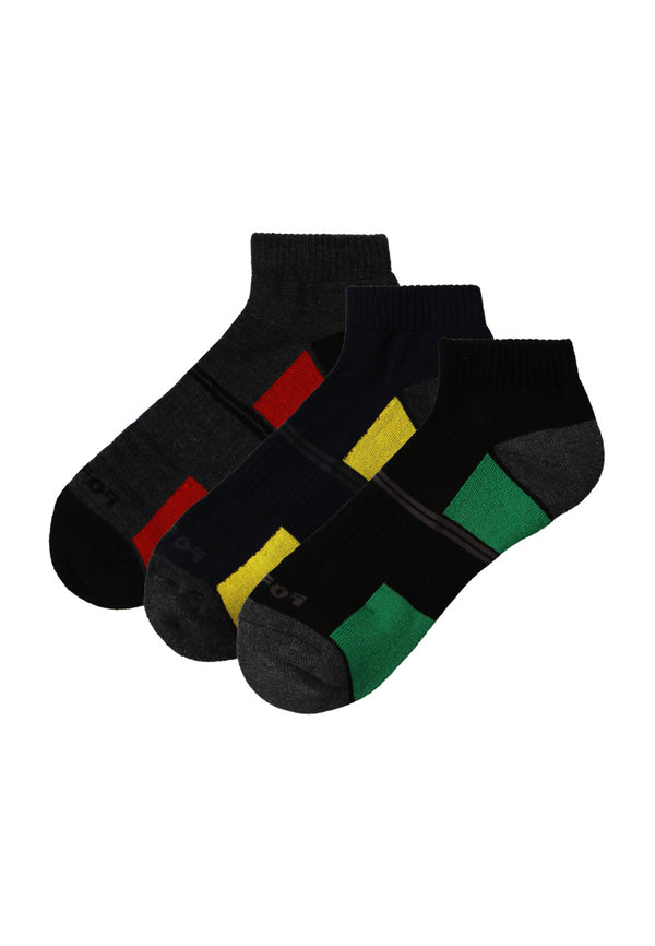(3 Pcs) Forest Poly Spandex Half Terry Ankle Sport Socks- FSF0081T