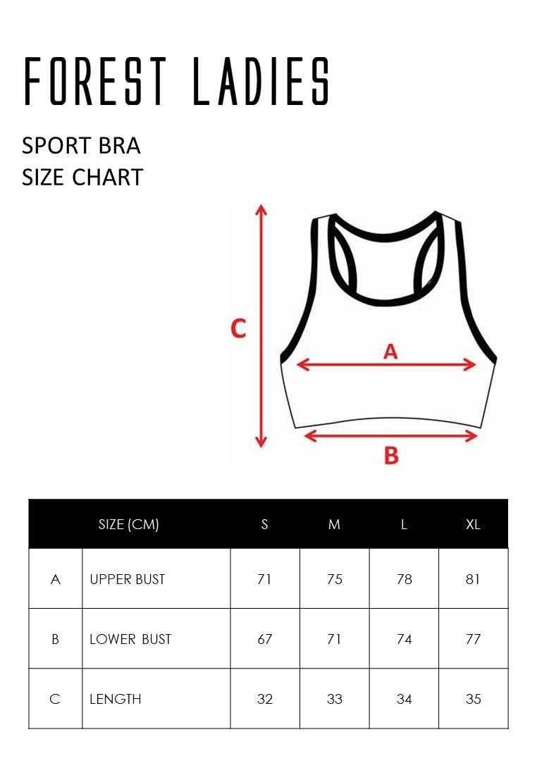 (1Pc) Forest Ladies Nylon Spandex Sport Bra Selected Colours- FBD0047S