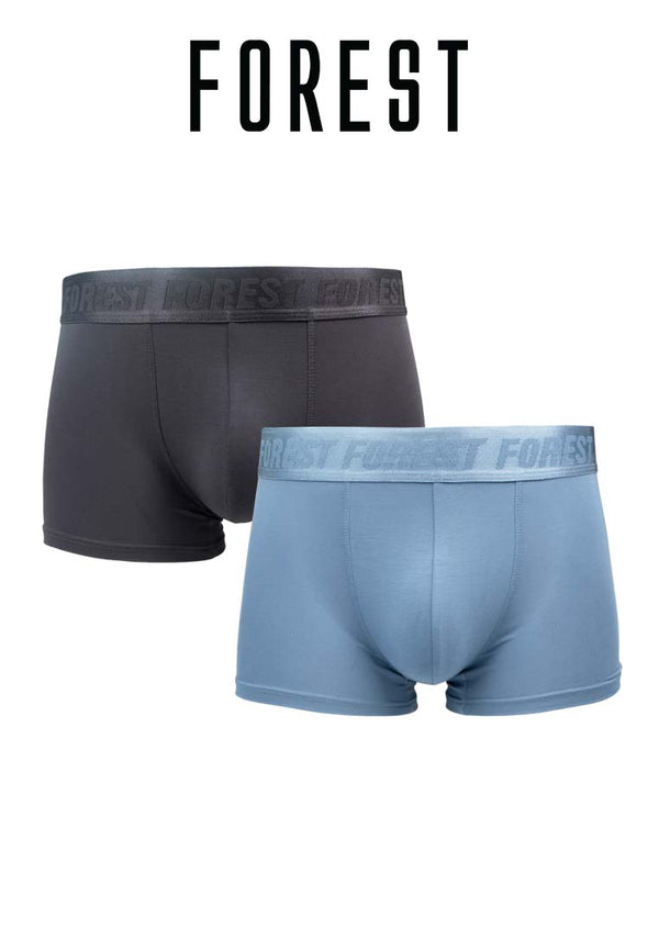 (2 Pcs) Forest Mens Micro Modal Spandex Shorty Brief Underwear Assorted Colours - FUD0116S