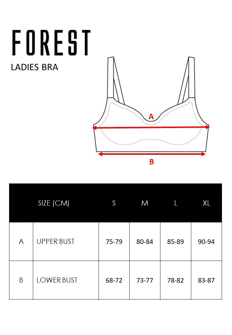 1Pc) Forest Ladies Nylon Spandex Seamless Bra Selected Colours