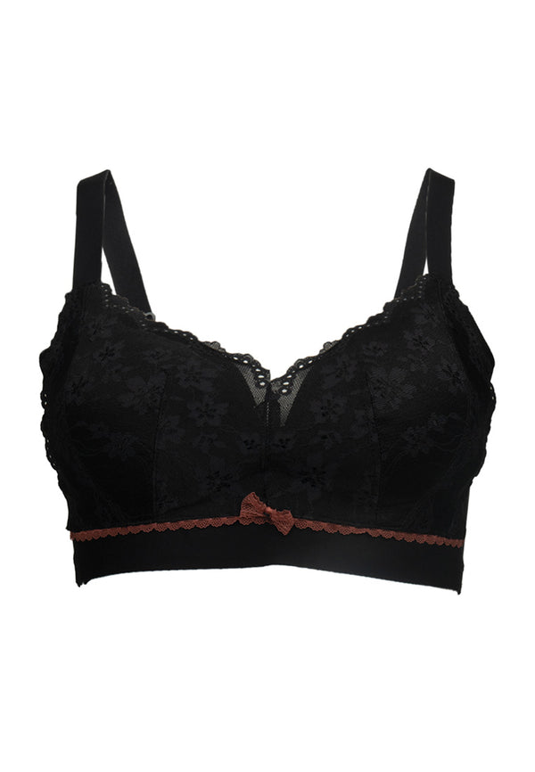 (1Pc) Forest Ladies Nylon Spandex Non Wire Lace Bra Selected Colours- FBD0050L