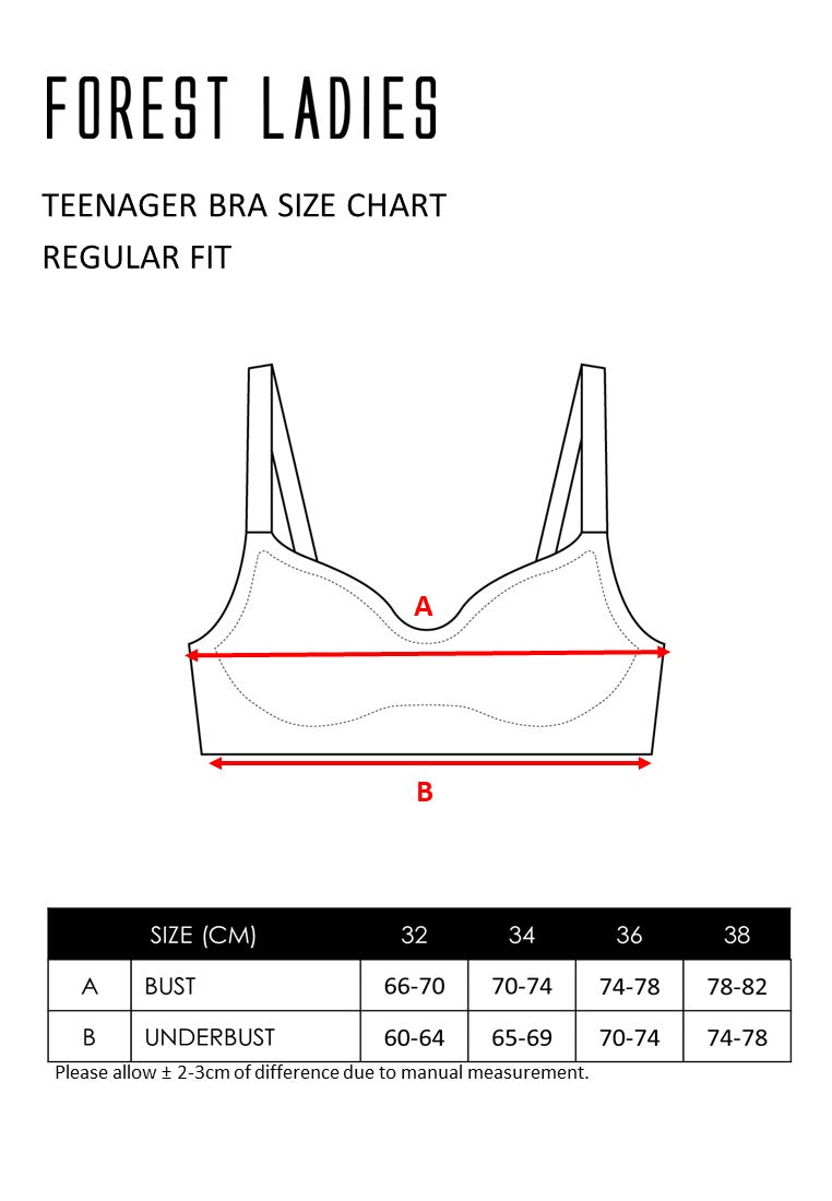 (1Pc) Forest Teenager Cotton Spandex Bra Selected Colours- FBD0049J