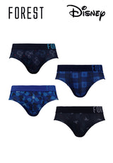 (3 Pcs) Forest X Disney Mens Microfibre Spandex Mini Brief Underwear Assorted Colours - WUD0033M