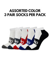 (3 Pcs) Mossimo Cotton Spandex Half Terry Sports Ankle Socks- MSF0033T
