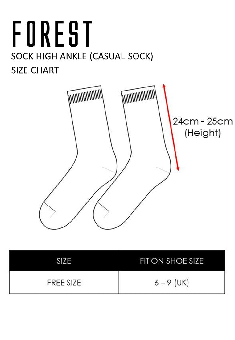 (3 Pcs) Forest Cotton Spandex Full Length Casual Socks- FSF0083W