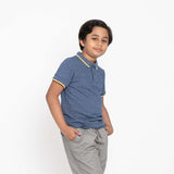 Forest Kids Two Tone Pique Cotton Plain Short Sleeve Polo Kids Tee | Baju Budak Lelaki - FK2009