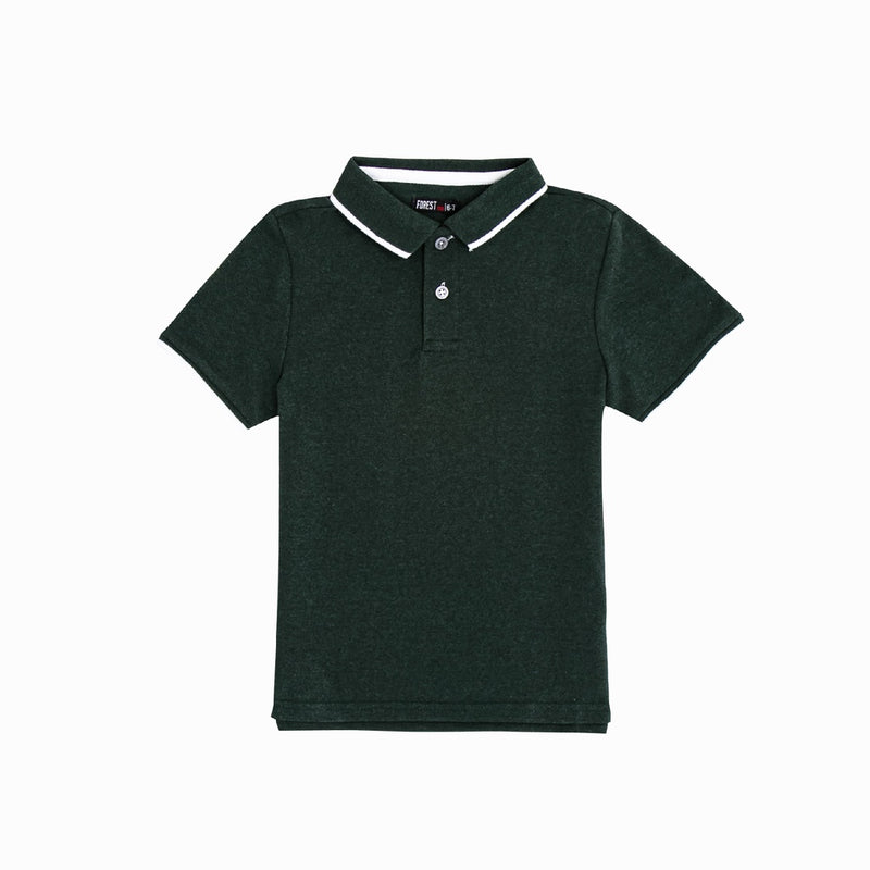 Forest Kids Two Tone Pique Cotton Plain Short Sleeve Polo Kids Tee | Baju Budak Lelaki - FK2009