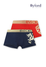 (2 Pcs) Byford Mens Bamboo Spandex Shorty Brief Underwear Assorted Colour-BUB738S