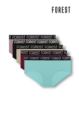 (5 Pcs) Forest Ladies Bamboo Spandex Midi Brief Underwear Assorted Colours- FLD0054D