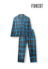 (1 Set) Forest Mens 100% Cotton Long Sleeve + Long Bottom Pyjamas - FPD0008LL