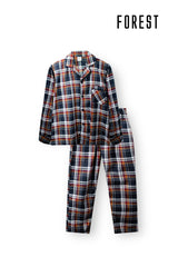 (1 Set) Forest Mens 100% Cotton Long Sleeve + Long Bottom Pyjamas - FPD0008LL