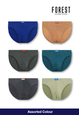 (5 Pcs) Forest Mens Bamboo Spandex Mini Brief Underwear Assorted Colours - FUD0138M