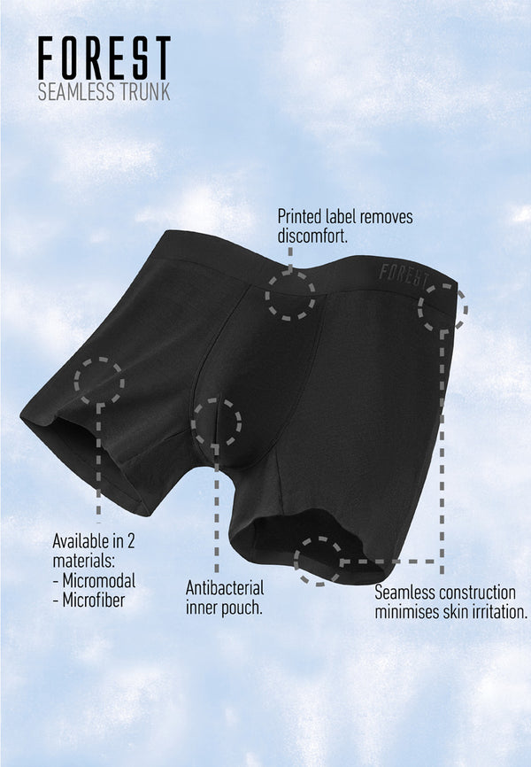 (1 Pc) Forest Men Micro Modal Spandex / Microfibre Spandex / Bamboo Spandex Shorty Brief Underwear - OUF0019S/OUF0020S/OUF0021S