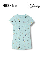 (1 Pc) Forest X Disney Girls 100% Cotton Full Print Sleep Dress Pyjamas-WPJ0062D