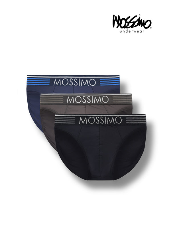 (3 Pcs) Mossimo Mens Microfibre Spandex Mini Brief Underwear Assorted Colours - MUD0063M