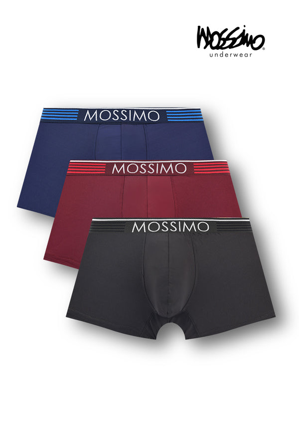 (3 Pcs) Mossimo Mens Microfibre Spandex Shorty Brief Underwear Assorted Colours - MUD0064S