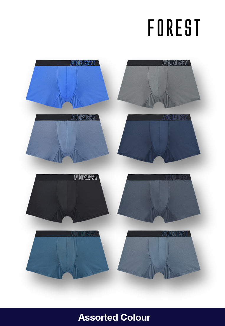 (4 Pcs) Forest Mens Microfibre Spandex Shorty Brief Underwear Assorted Colours - FUD0145S