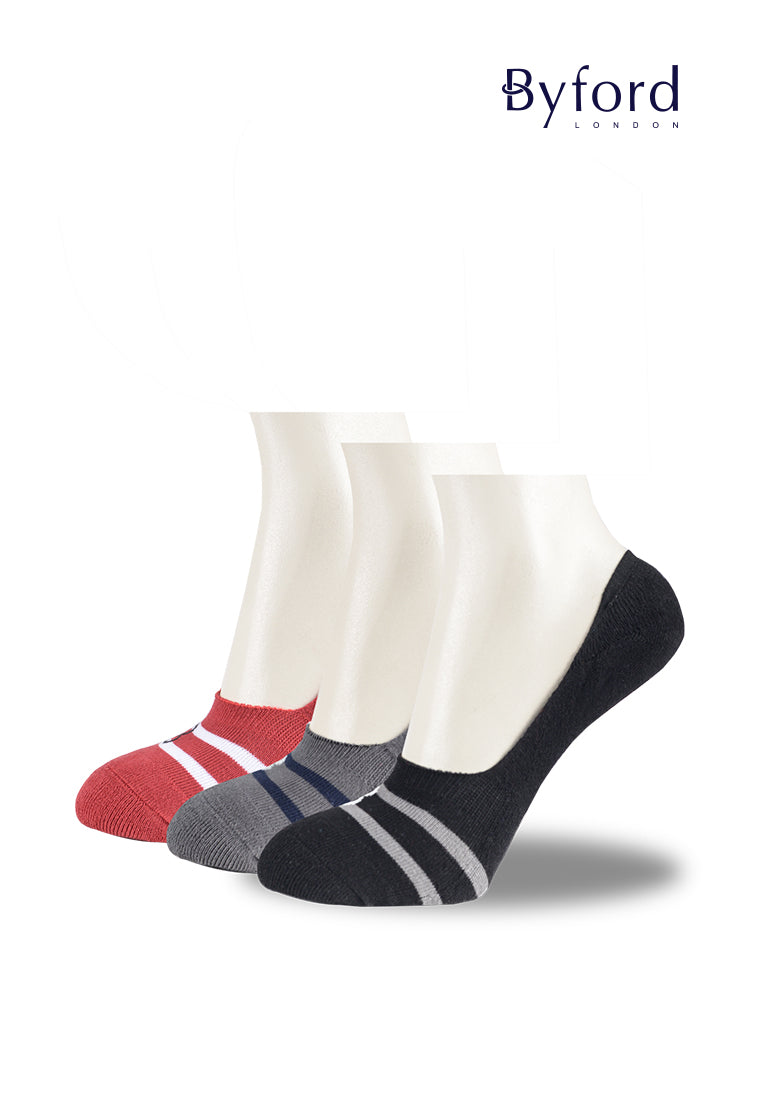 (3 Pcs) Byford Cotton Spandex Half Terry No Show Sport Socks- BSF1039T