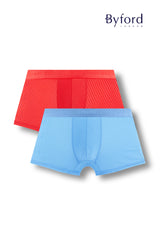 (2 Pcs) Byford Mens Nylon Spandex Shorty Brief Underwear Assorted Colours - BUB729S