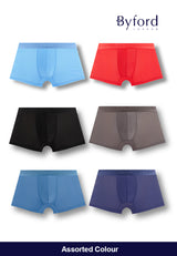 (2 Pcs) Byford Mens Nylon Spandex Shorty Brief Underwear Assorted Colours - BUB729S