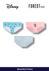 (3 Pcs) Forest X Disney Girls Microfiber Spandex Mini Brief Underwear Assorted Colours - WLJ0090M