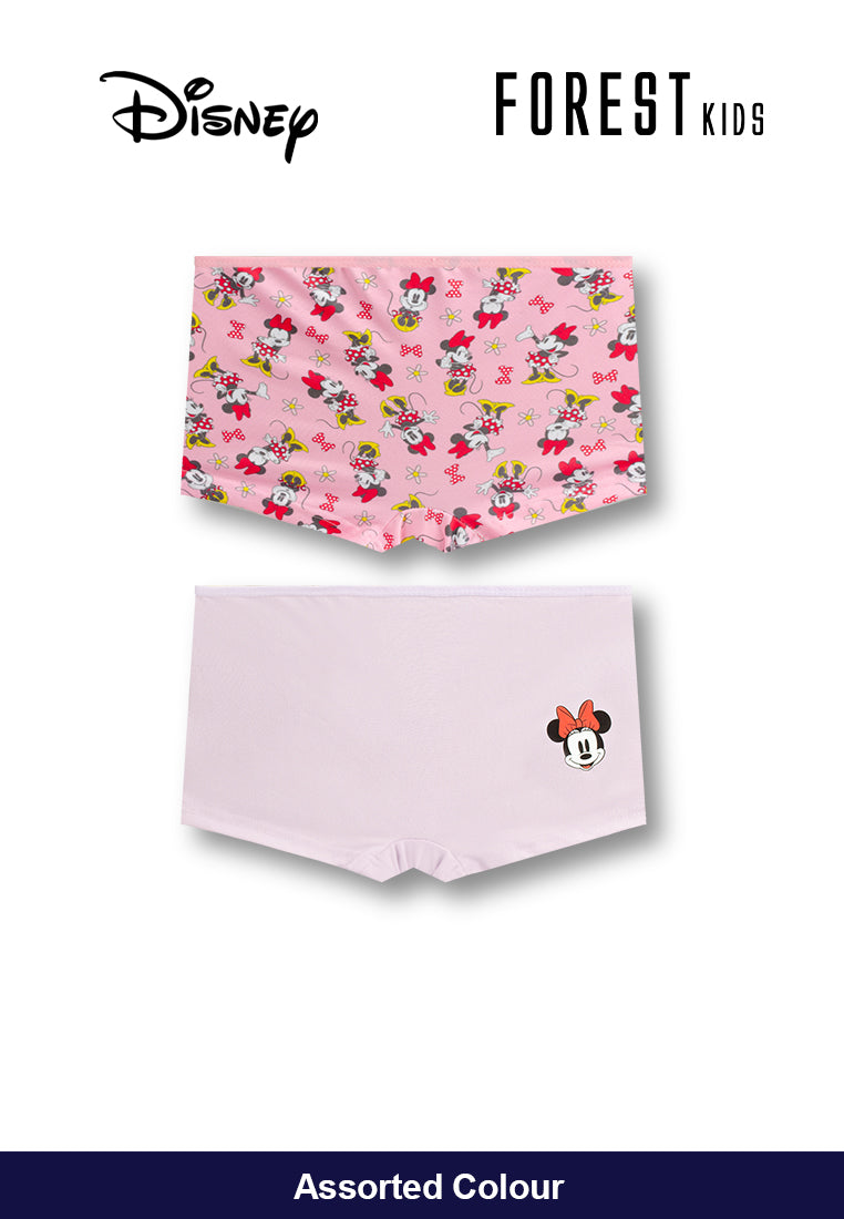 (2 Pcs) Forest X Disney Girls Microfiber Spandex Boy Leg Brief Underwear Assorted Colours - WLJ0091BL