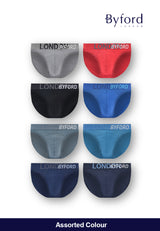 (5 Pcs) Byford Mens Cotton Spandex Mini Brief Underwear Assorted Colour-BUD5267M