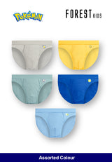 (3 Pcs) Pokémon Kids Microfiber Spandex Mini Brief Underwear Assorted Colours - PUJ1028M