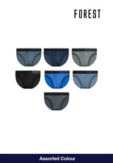 (5 Pcs) Forest Mens Microfibre Spandex Mini Brief Underwear Assorted Colours - FUD0144M