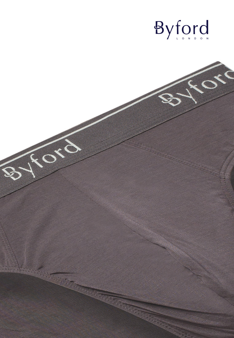 (3 Pcs) Byford Mens Micromodal Spandex Plus Size Mini Brief Underwear Assorted Colours - BUD5281M