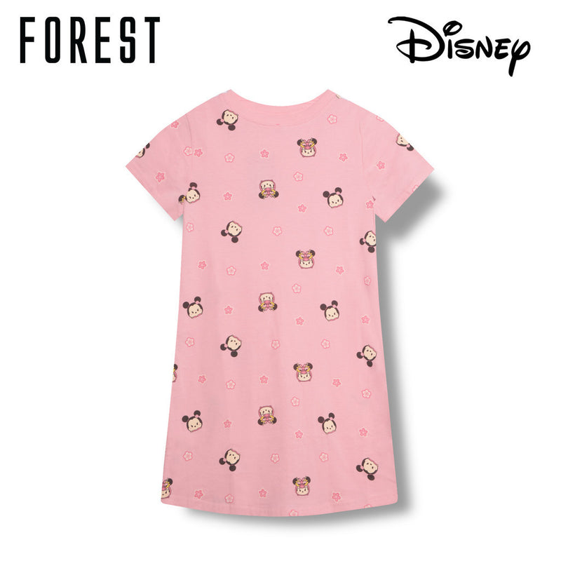 (1 Pc) Forest X Disney Girls 100% Cotton Sleep Dress Pyjamas-WPJ0049D