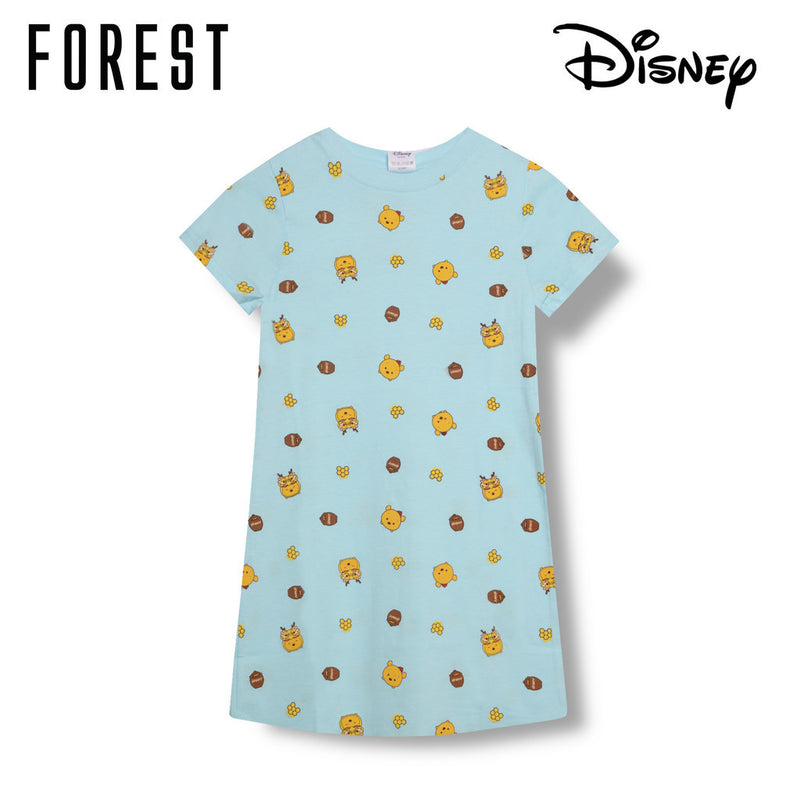 (1 Pc) Forest X Disney Girls 100% Cotton Sleep Dress Pyjamas-WPJ0049D