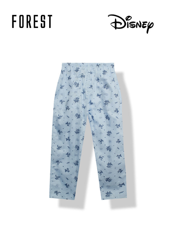 (1 Pc) Forest X Disney Stitch Mens Woven Cotton Long Bottom Pyjamas Selected Colours - WPD0096L