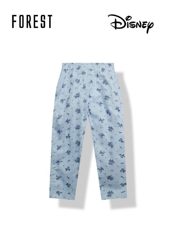 (1 Pc) Forest X Disney Stitch Mens Woven Cotton Long Bottom Pyjamas Selected Colours - WPD0096L