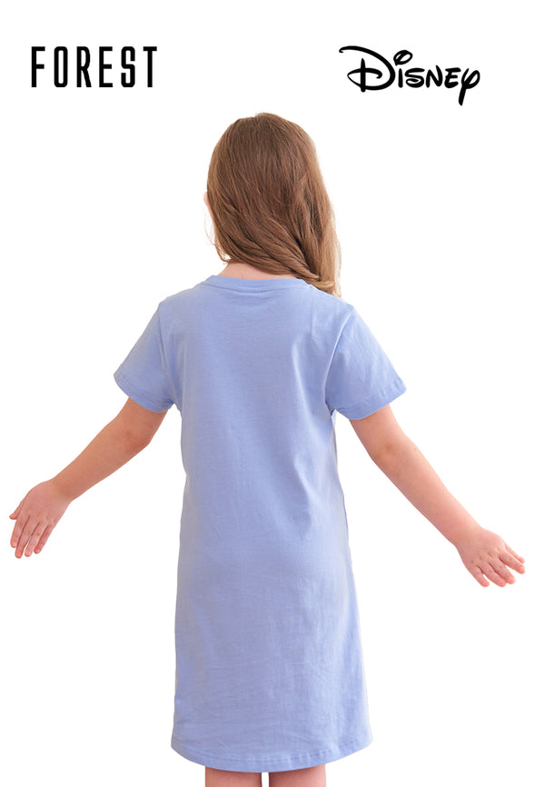 (1 Pc) Forest X Disney Stitch Girls 100% Cotton Sleep Dress Pyjamas- WPJ0113D