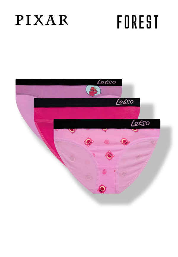 (3 Pcs) Forest X Disney Girls Cotton Spandex Midi Brief Underwear Assorted Colours - WLJ0125D