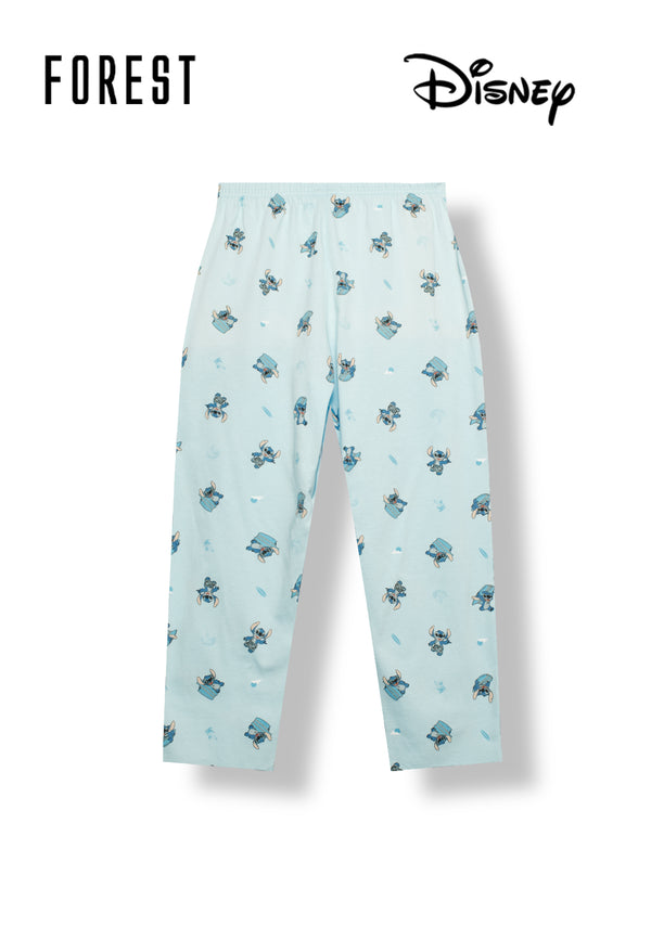 (1 Pc) Forest X Disney Stitch Mens 100% Cotton Long Bottom Pyjamas - WPD0104L