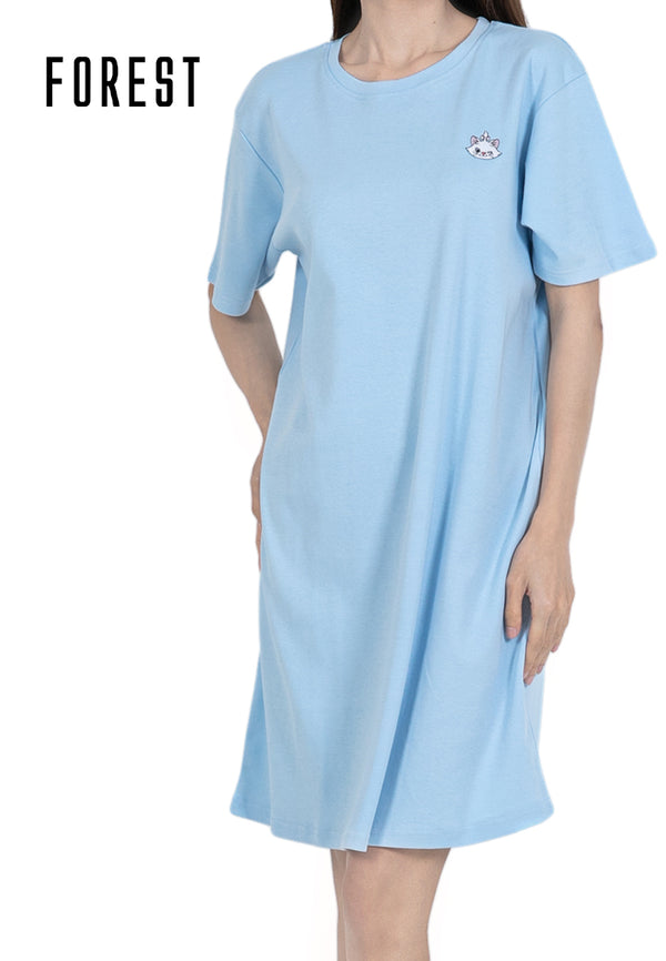 (1 Pc) Forest X Disney Yululun Ladies 100% Cotton Interlock Sleep Dress Pyjamas-WPL0081D / WPL0086D / WPL0124D