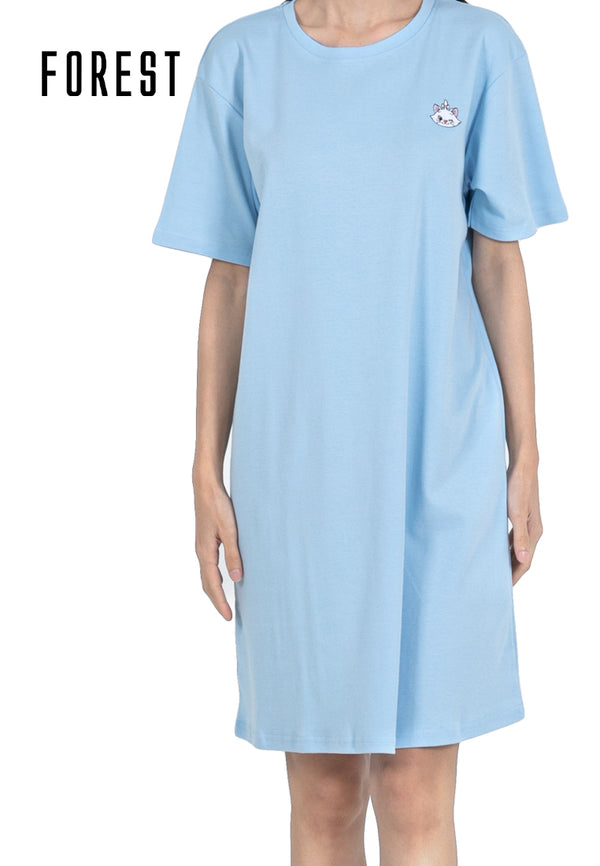 (1 Pc) Forest X Disney Yululun Ladies 100% Cotton Interlock Sleep Dress Pyjamas-WPL0081D / WPL0086D / WPL0124D