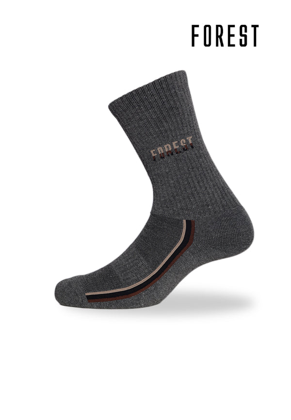 (2 Pcs) Forest Poly Spandex Half Terry High Ankle Sport Socks- FSF0092T