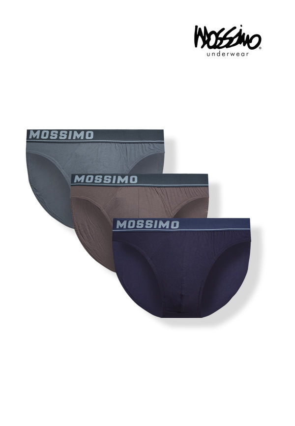 ( 3 Pieces ) Mossimo Micro Modal Spandex Mini Briefs Assorted Colours - MUD0070M