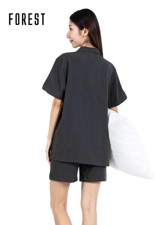 (1 Pc) Forest Ladies Linen Feel Cotton Short Sleeve Short Bottom Pyjamas - FPL0011ST / FPL0010S