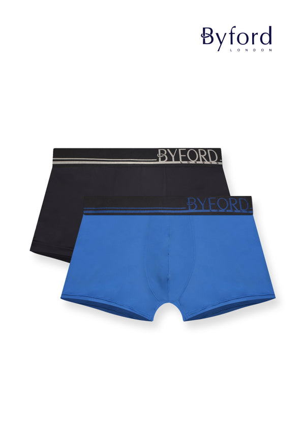 (2 Pcs) Byford Mens Microfiber Spandex Shorty Brief Underwear Assorted Colours - BUB719S