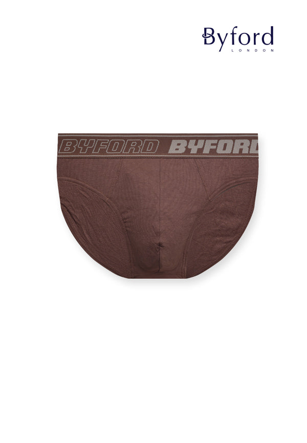 (3 Pcs) Byford Mens Ribbed Modal Spandex Mini Brief Underwear Assorted Colours - BUD5279M