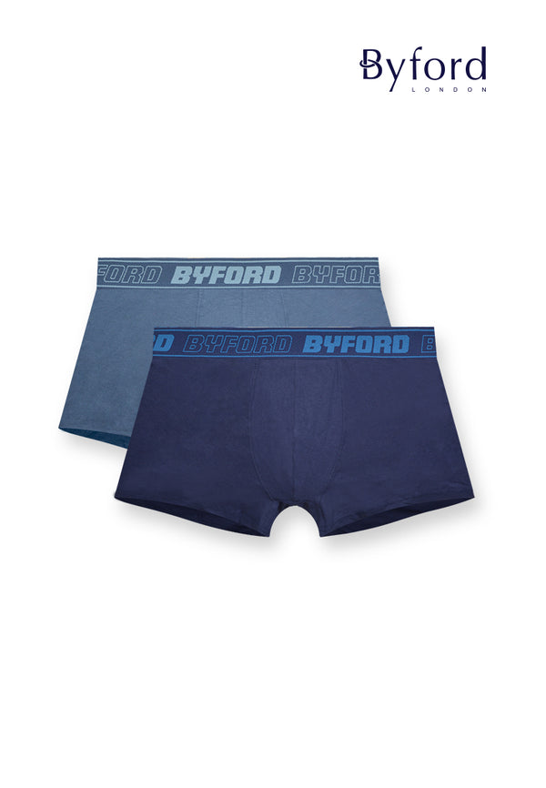 (2 Pcs) Byford Mens Ribbed Modal Spandex Shorty Brief Underwear Assorted Colours - BUD5280S