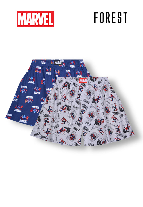(2 Pcs) Forest X Marvel Mens 100% Cotton Boxer Assorted Colours - AUD0001X
